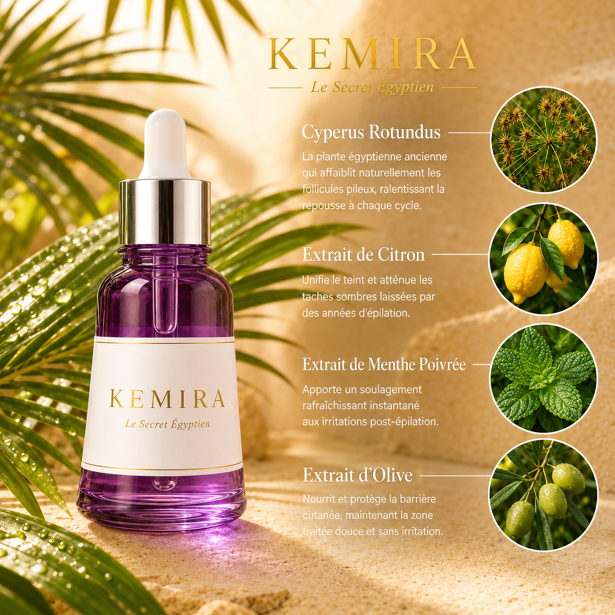 Kemira™ — Sérum Anti-Repousse au Cyperus Rotundus